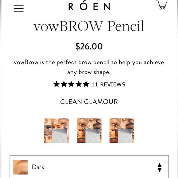 Roen Beauty VowBrow clean glamour achieve any brow shape brow pencil in dark new - Picture 6 of 6